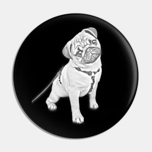 Pug Sketch Art Design Pin