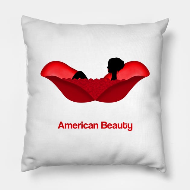 American Beauty movie fan art roses bath scene Pillow by Rozbud