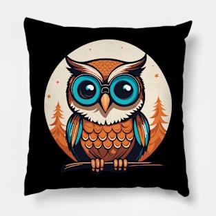 Owl Christmas Drawing Pillow