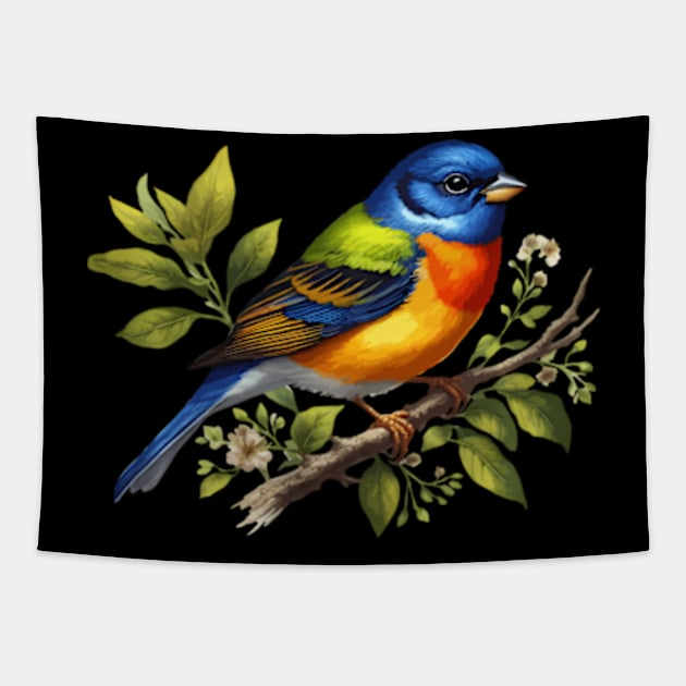 Birdwatching Painted Buntings Painted Bunting Tapestry by Ro Go Dan