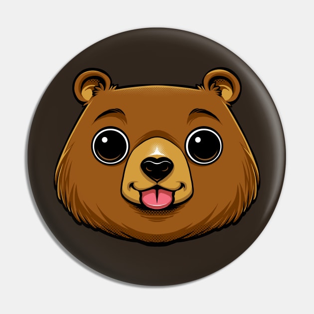 Bear Face Pin by Tobe_Fonseca