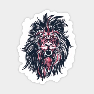 Lion portrait illustration tattoo style Magnet