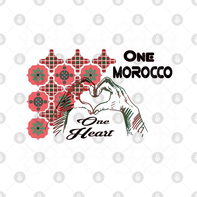 Proud Morocco One Heart One Morocco Support Morocan gift by Mirak-store 