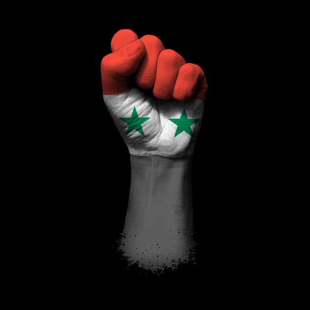 Flag of Syria on a Raised Clenched Fist by jeffbartels