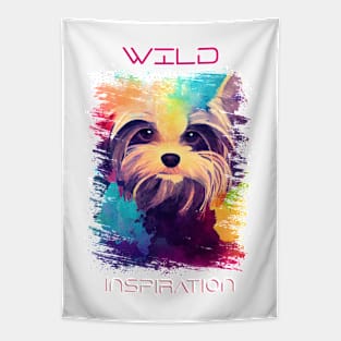 Yorkshire Terrier Dog Wild Nature Animal Colors Art Painting Tapestry