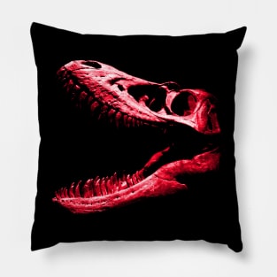 Dinosaur Skull Red Pillow