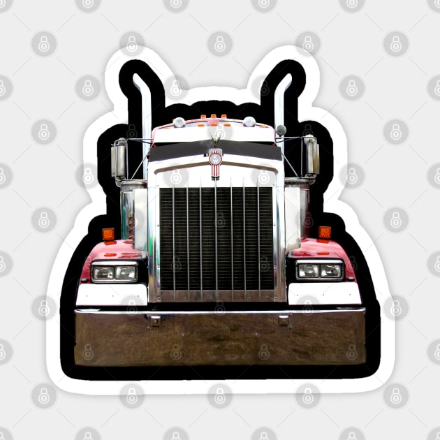 Kenworth 1990s classic truck high contrast Magnet by soitwouldseem