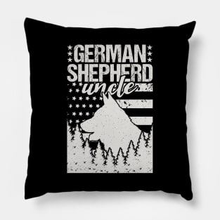 German Shepherd Uncle American Flag Pillow