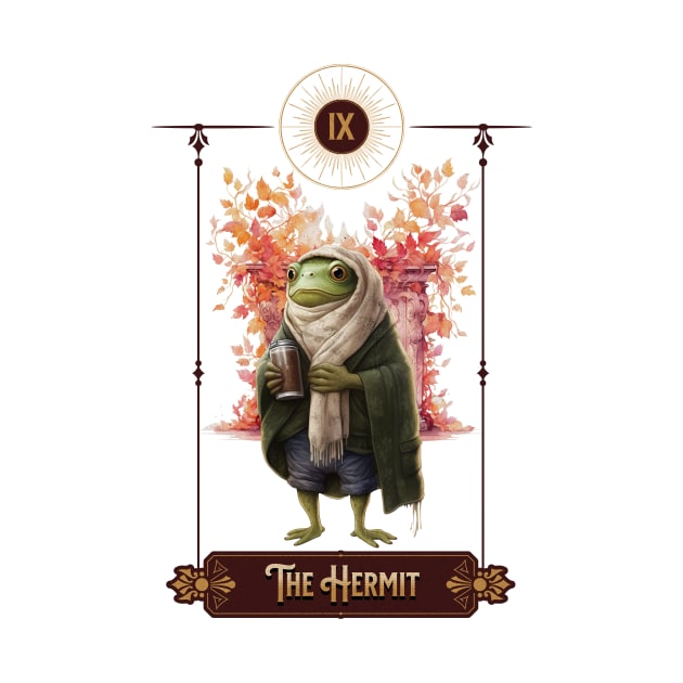 "The Hermit" Frog Tarot Card by TheCloakedOak