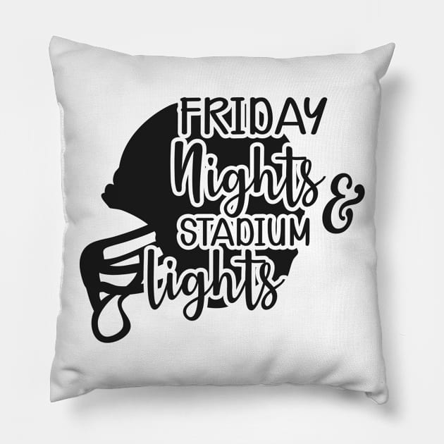 Football - Friday nights and stadium lights Pillow by KC Happy Shop