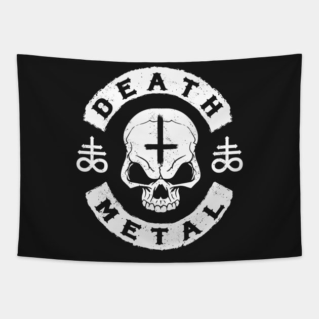 DEATH METAL - SKULL - HEAVY METAL Tapestry by Tshirt Samurai