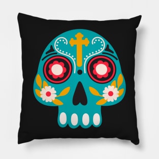 Dia de los muertes skull. Mexican Day of the Dead. Pillow