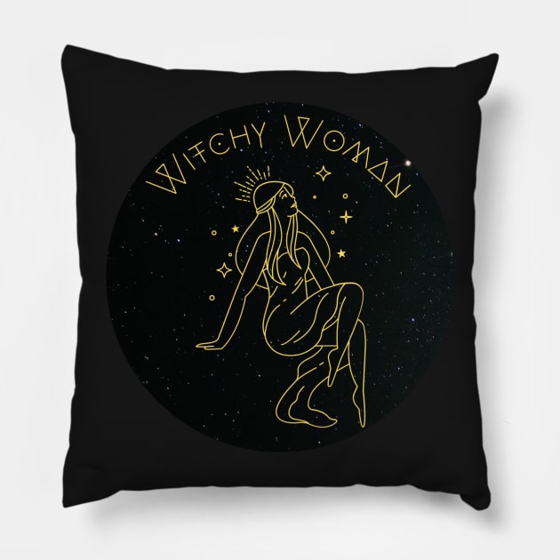 Witchy Woman Pillow by moonbunnymedia