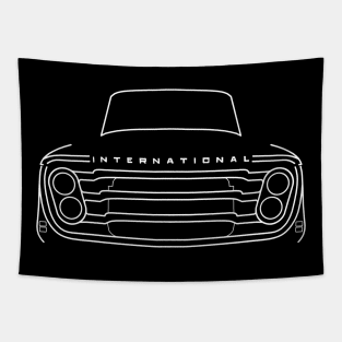 International Harvester AB series 1960s classic truck white outline graphic Tapestry