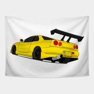 SKYLINE GTR R34 YELLOW Tapestry