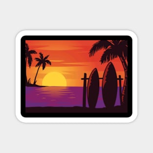 sunset with the view Magnet