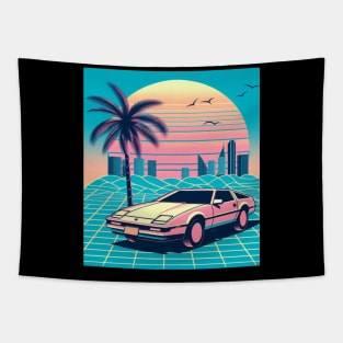 vaporwave retro sports car Tapestry