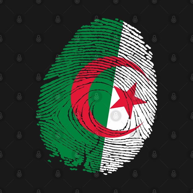 Flag of algeria fingerprint by A Zee Marketing