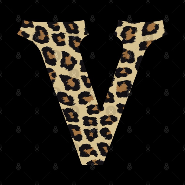 Letter V Leopard Cheetah Monogram Initial by squeakyricardo