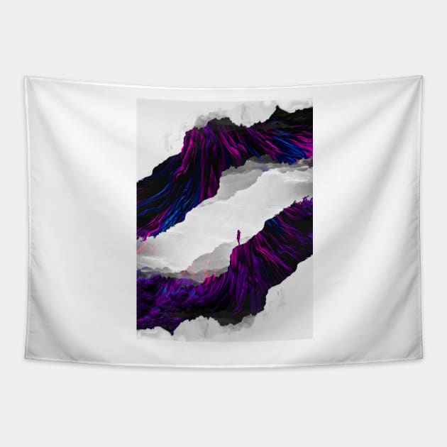 Purple Electric Butterfly Isolation Tapestry by stohitro