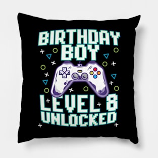 8th Birthday  Video Gamer Gaming 8 Years Old Bday Pillow