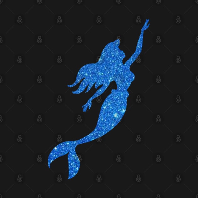 Royal Blue Faux Glitter Mermaid Silhouette by Felicity-K