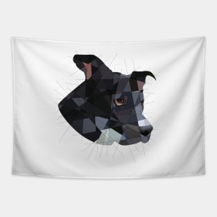 Geometric Black Dog Tapestry