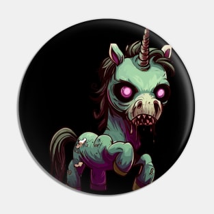 Spooky magical zombie unicorn Pin