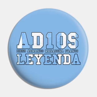 Adios Leyenda Diego Maradona 10 Pin