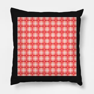 Traditional Japanese Vintage Complex Plaid Koushi Pattern in Red Pink Pillow