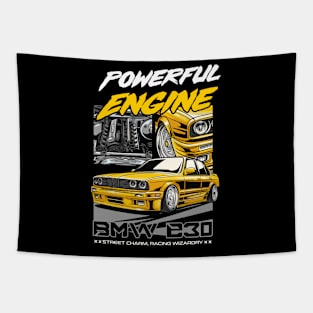 BMW E30 Powerfull Engine Tapestry