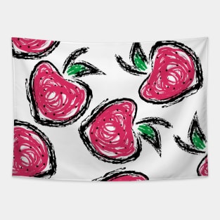 Strawberry Draw Vector Fashio Seamless Tapestry