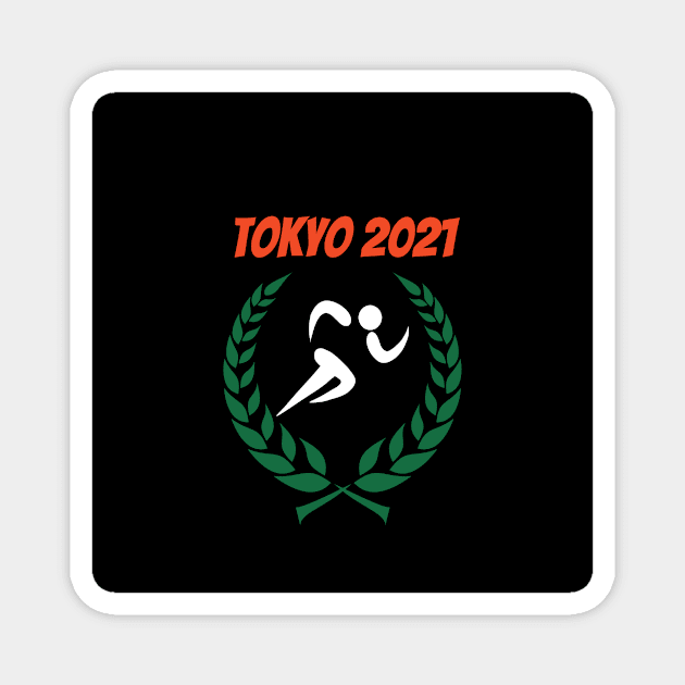 Track Tokyo 2021 Olympics Magnet by Slick T's