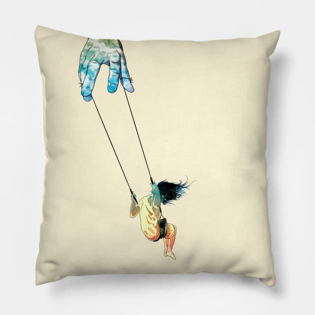 Swing me higher Pillow by mathiole