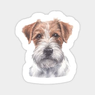 Rough Coated Jack Russell Terrier Watercolor Art Magnet