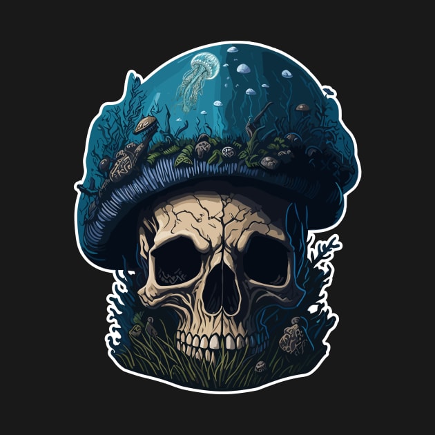 ocean shroom skull by CoySoup