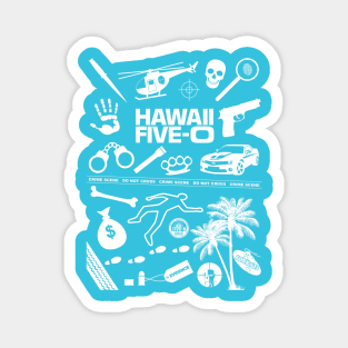 Hawaii Five-O Icons White Magnet