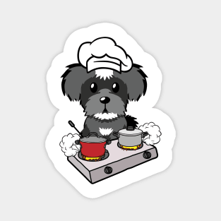 Funny schnauzer is cooking Magnet