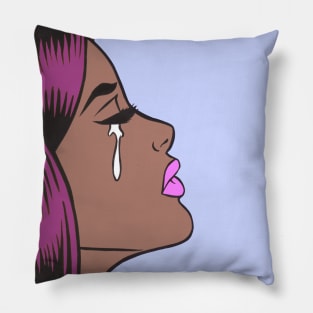 Pop Art Crying Girl Pillow