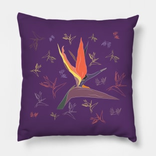 Bird of Paradise flower pattern Pillow