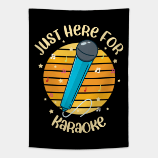 Singing Just Here For Karaoke Microphone Tapestry