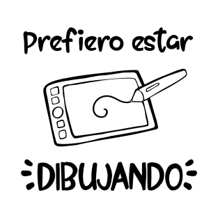 Prefiero estar dibujando (digital) [negro] T-Shirt