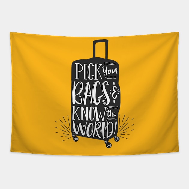 Pick YouR Bags & Know The World Tapestry by Mako Design 