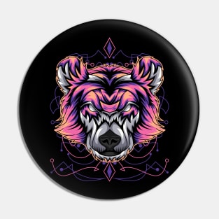 bear retro wild roar Pin