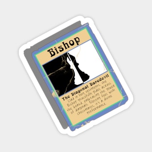 The Diagonal Daredevil Chess Bishop Trading Card Magnet