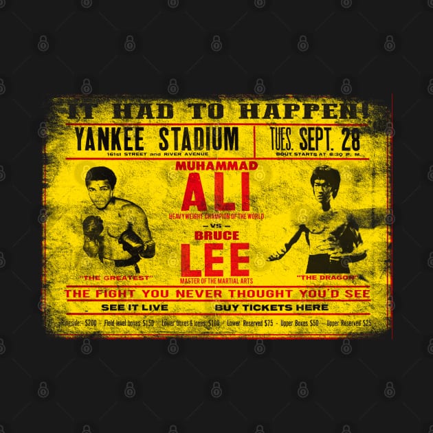 Muhammad Ali vs Bruce Lee (Poster distressed) by hauntedjack