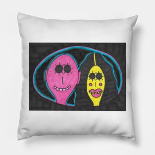 Pink and Yellow Couple Pillow