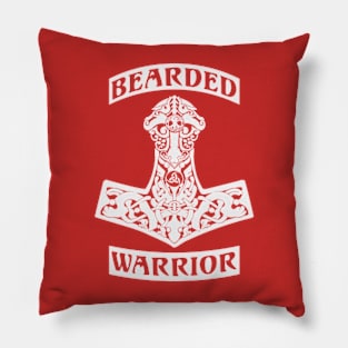 Bearded Warrior {white} Pillow