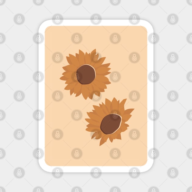 Lovely Sunflowers Modern Minimalistic Illustration Magnet by NJORDUR
