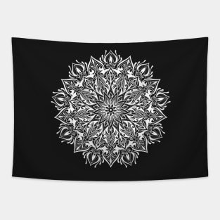 Mandala line drawing inverse by Susyrdesign Tapestry